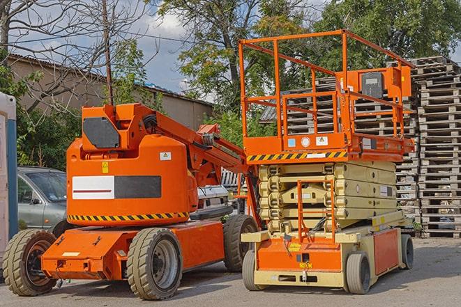 warehouse worker operating forklift for inventory management in Claremont CA